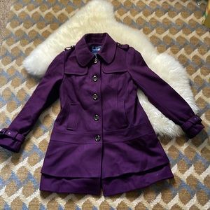Never worn . No tags . Green with envy wool coat. Plum size large.